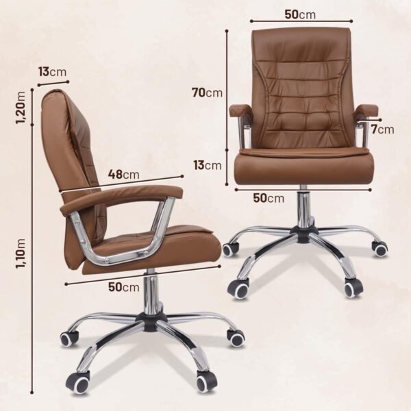 Cadeira de Escritório Ergonômica Presidente Big Boss – Couro Luxuoso e Conforto Absoluto! - Imagem 3