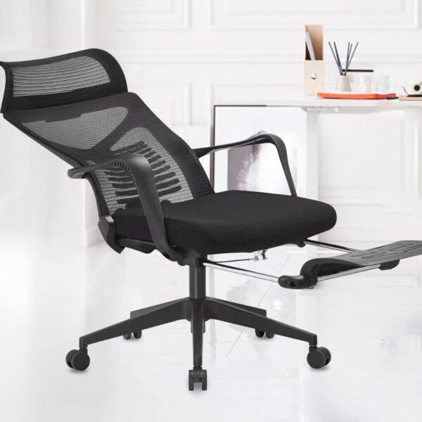 Cadeira de escritório ergonômica Python Fly, suporte lombar ajustável, apoio de pés retrátil - Imagem 3