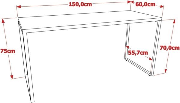 Escrivaninha Trevalla Kuadra Me150-E10 Industrial 150cm Preto Onix - Imagem 2