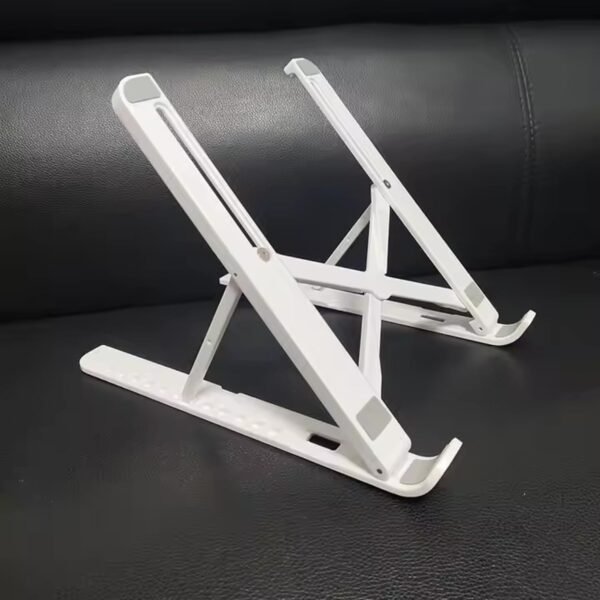 Conjunto com 2 suporte para notebook de plastico ABS suporte articulado para notebook Suporte para mecbook suporte de mesa para mecbook/celular suporte de mesa 15.5 branco - Imagem 3