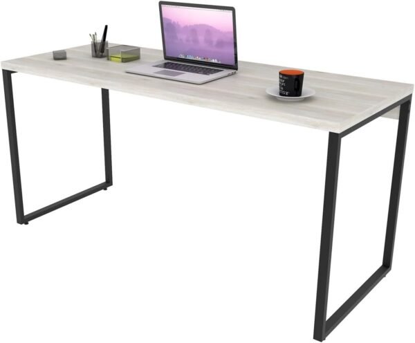 Mesa para Escritório Office Estilo Industrial 1,50m Kuadra, Compace, Snow/Est.Preta - Imagem 4