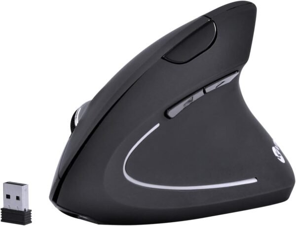 MOUSE SEM FIO RECARREGÁVEL 2.4 GHZ VERTICAL ERGONÔMICO ORTOPÉDICO POWER FIT 1600 DPI PRETO USB - PM300 - VINIK - Imagem 3