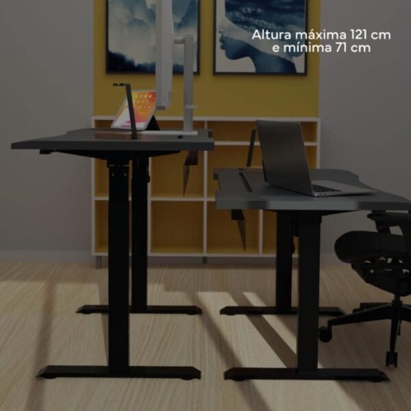 Mesa com Regulagem de Altura Elétrica Elements Misch Branca - Imagem 2