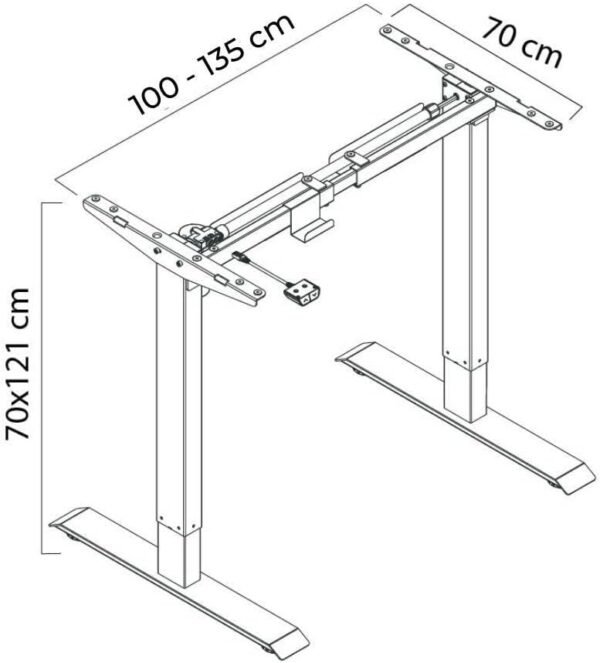Mesa com Regulagem de Altura Elétrica Elements Misch Branca - Imagem 3