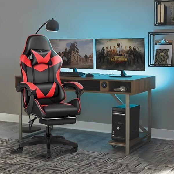 Cadeira Escritório Gamer Reclinável Ergonômica Profissional (Vermelho) - Imagem 2