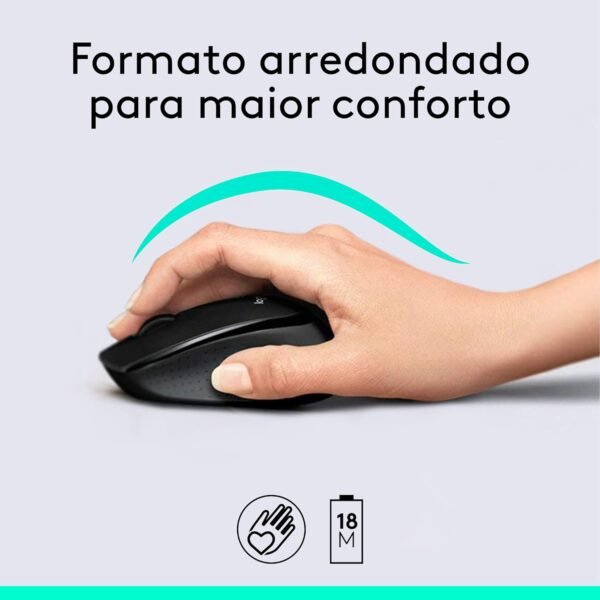 Combo Teclado e Mouse sem fio Logitech MK345 com Teclado com Apoio para as Mãos e Mouse Destro, Conexão USB, Pilhas Inclusas e Layout ABNT2 - Imagem 3