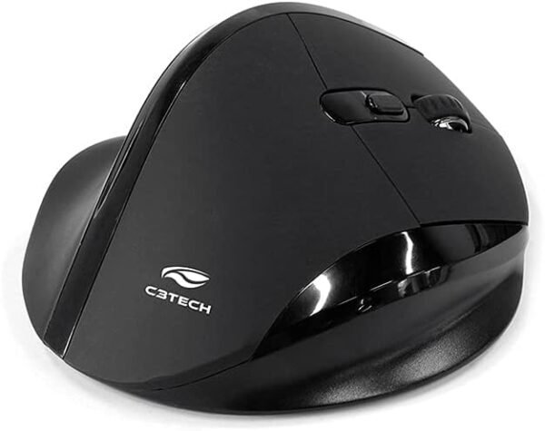 C3Tech Mouse sem fio Preto M-W120BK - formato ergonomico projetado para oferecer conforto, com 6Botoes, ate 1600DPI ajustavel, WIFI - Imagem 3