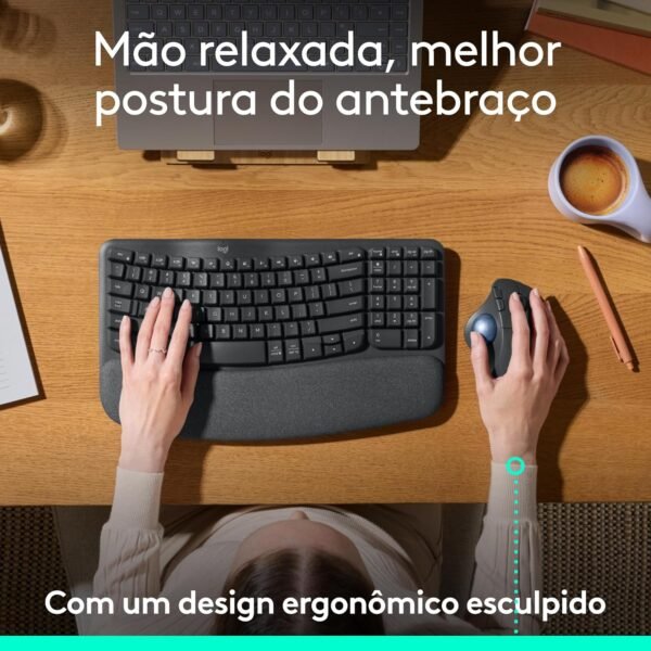 Mouse sem fio Logitech Trackball ERGO M575S com Cliques Silenciosos, Controle Fácil do Polegar, Rastreamento Preciso e Suave, Conexão Bluetooth e USB Logi Bolt - Compatível com PC/Mac - Imagem 3