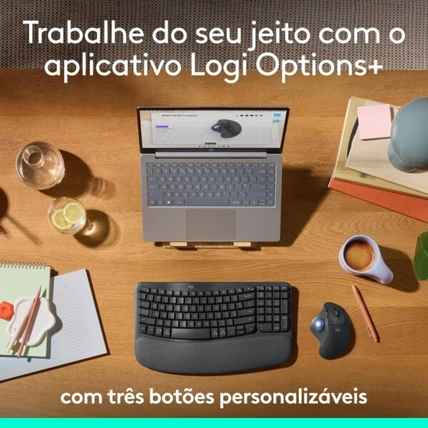 Mouse sem fio Logitech Trackball ERGO M575S com Cliques Silenciosos, Controle Fácil do Polegar, Rastreamento Preciso e Suave, Conexão Bluetooth e USB Logi Bolt - Compatível com PC/Mac - Imagem 5