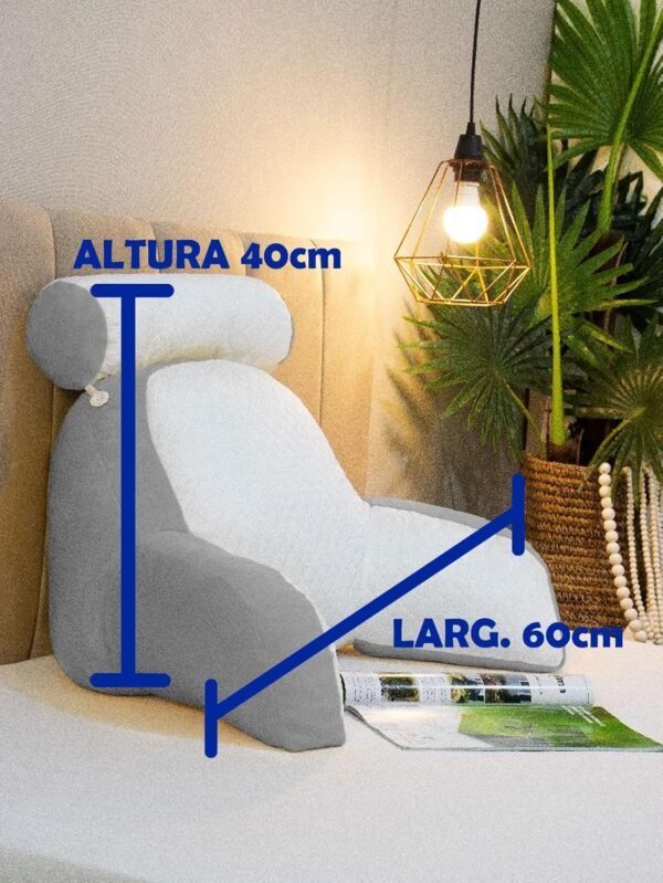 Almofada de Descanso Apoio Lombar Multiuso Travesseiro Ergométrico (Cinza) - Imagem 2