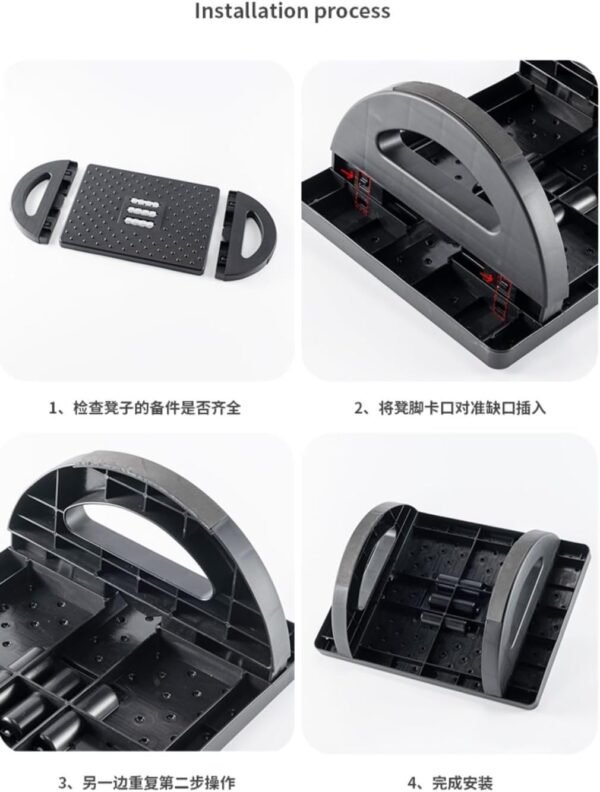 Apoio para Pés Embaixo Da Mesa Com Rodas De Massagem Apoio Ergonômico para os Pés Preto - Imagem 3