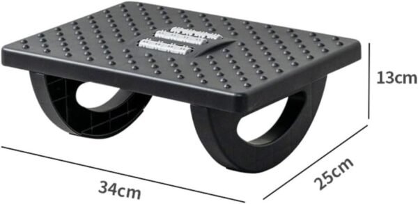 Apoio para Pés Embaixo Da Mesa Com Rodas De Massagem Apoio Ergonômico para os Pés Preto - Imagem 4