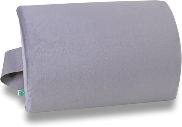 Almofada Nasa de apoio lombar para cadeira Meia lua Plush Cinza - Nap - Imagem 3