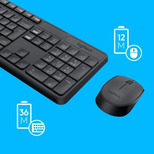 Combo Teclado e Mouse sem fio Logitech MK235 com Conexão USB, Pilhas Inclusas e Layout ABNT2 - Imagem 3