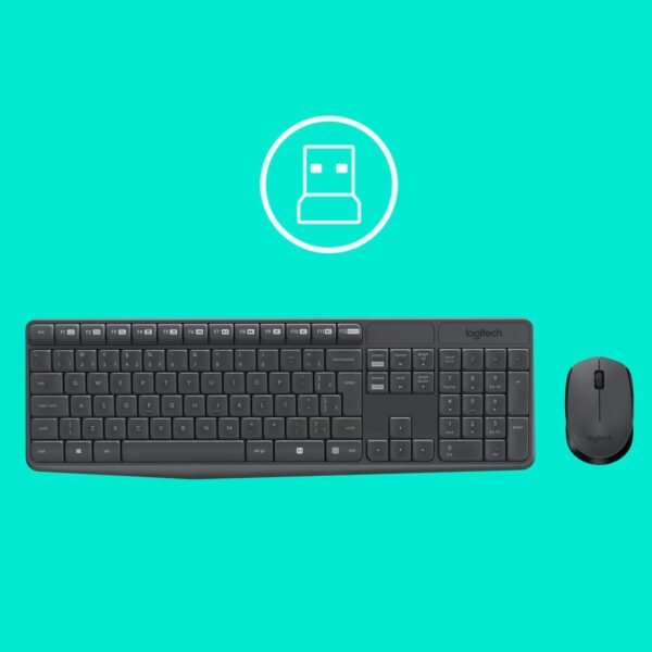 Combo Teclado e Mouse sem fio Logitech MK235 com Conexão USB, Pilhas Inclusas e Layout ABNT2 - Imagem 4