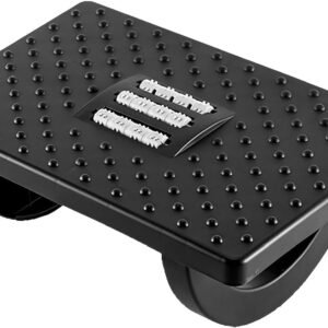 Apoio para Pés Embaixo Da Mesa Com Rodas De Massagem Rotação de 180 Graus Apoio Ergonômico para os Pés Preto