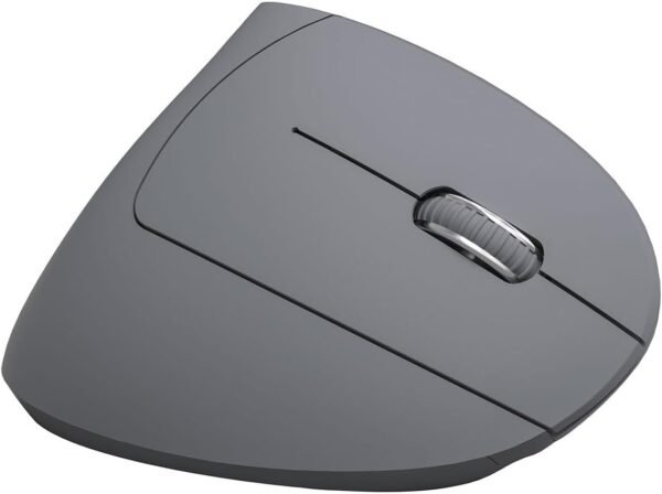 MOUSE SEM FIO RECARREGAVEL 2.4 GHZ VERTICAL ERGONOMICO ORTOPEDICO POWER FIT 1600 DPI CINZA USB - PM300