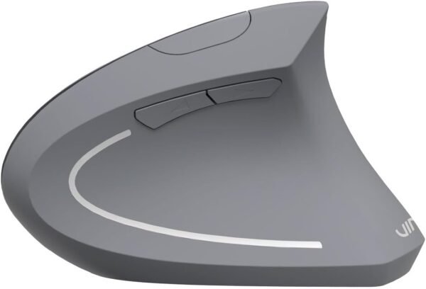 MOUSE SEM FIO RECARREGAVEL 2.4 GHZ VERTICAL ERGONOMICO ORTOPEDICO POWER FIT 1600 DPI CINZA USB - PM300 - Imagem 3