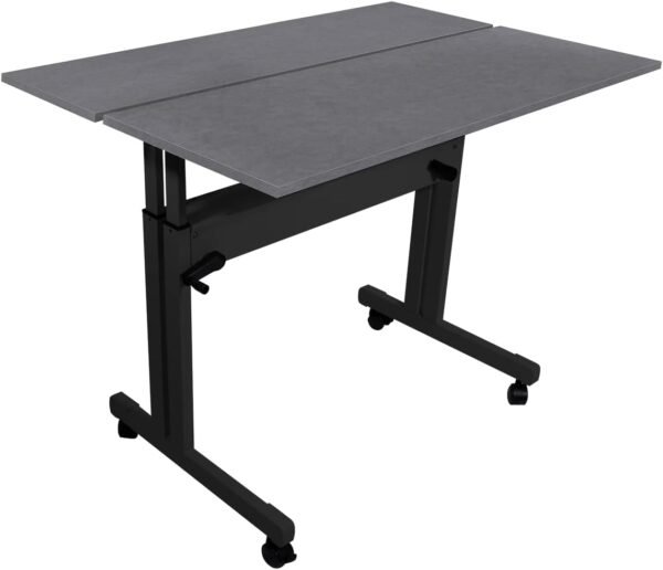 Mesa Ergonômica Dupla com Regulagem de Altura Tampo Búfalo Imita Couro - Wp Connect - Imagem 3