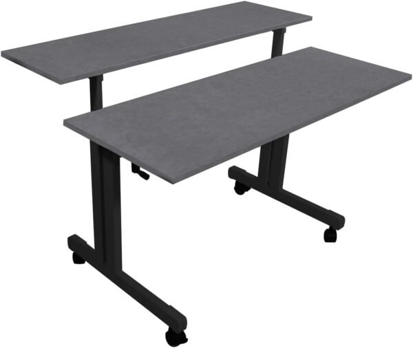 Mesa Ergonômica Dupla com Regulagem de Altura Tampo Búfalo Imita Couro - Wp Connect - Imagem 5