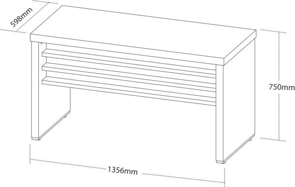 Mesa para Escritório 135cm Tamburato Elegante Executiva Artany Charuto/preto - Imagem 2