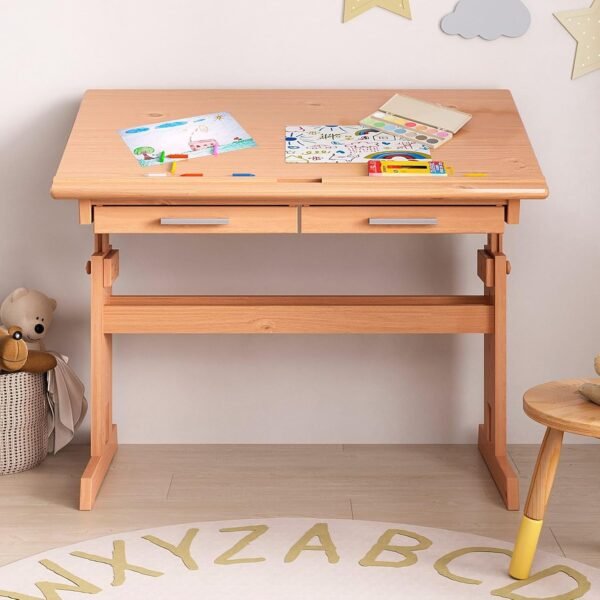 IDIMEX Escrivaninha Mesa de Desenho Olivia em Madeira Maciça Mel - Imagem 2