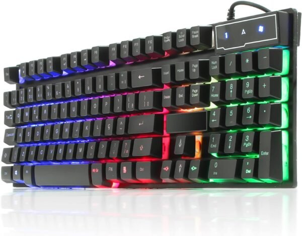 Teclado Gamer Semi Mecânico Multimídia Led Rgb Qwerty Antighosting Usb para Pc Notebook Xbox Series X S Ps4 Ps5 - Imagem 3