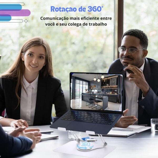 Suporte Ajustável e Articulado Bmax BMG-064 para Laptop, Tablet e iMac com Rotação de 360 Graus e Design Ergonômico, Compatível com Macbook Pro, MacBook Air, Dell e Outros, Metal, Unissex - Imagem 3