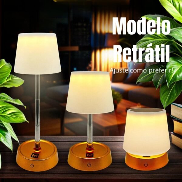 Luminária Abajur de Mesa LED Ajustável com Carregamento USB – Iluminação Inteligente e Funcional para Seu Espaço - Imagem 4