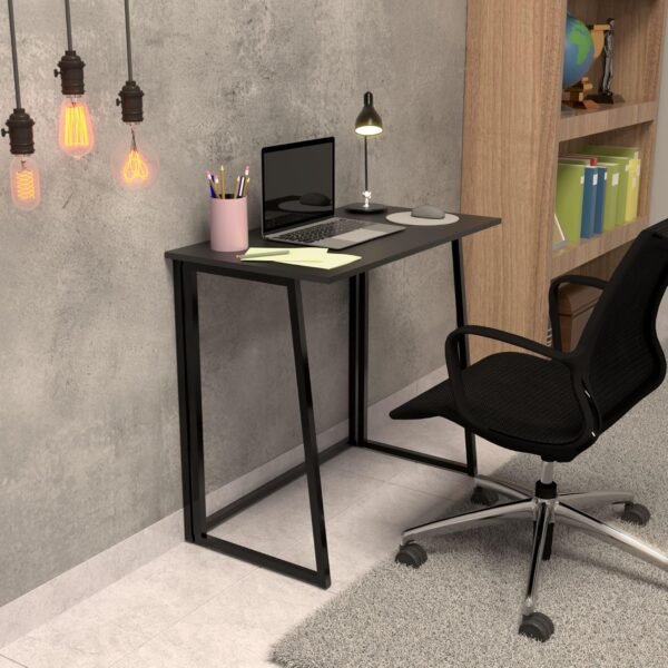 Escrivaninha Mesinha Portátil Multiuso Home Office Dobrável (Preto) - Imagem 2
