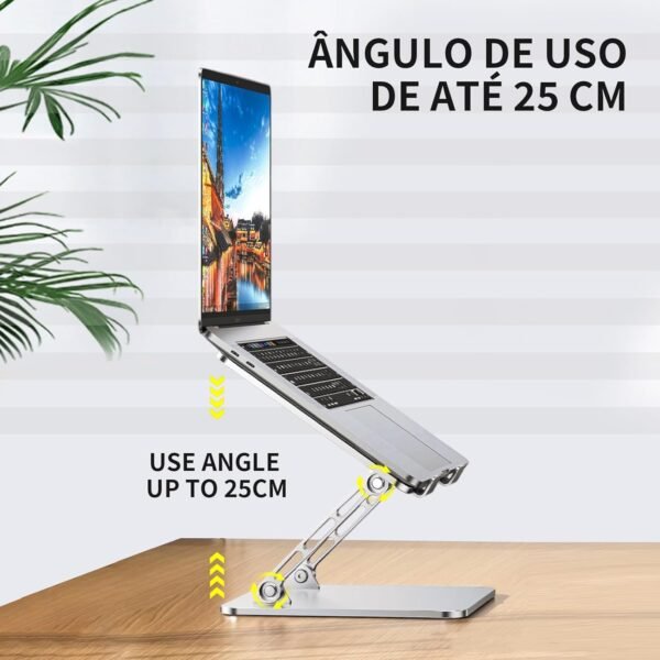 Suporte para Notebook Adjustable Laptop Stand - Alumínio Elevador com Ventilação para Resfriamento, Base Antiderrapante - para MacBook, Dell, Lenovo e Todos Notebooks 10-17" - Imagem 3