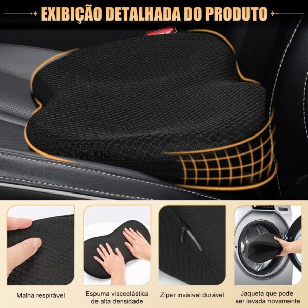 Almofada Coccix, Almofada para Coccix, Almofada para Cadeira, Almofada de Assento de Carro, Almofada de Assento de Carro Apoio Lombar - Imagem 3