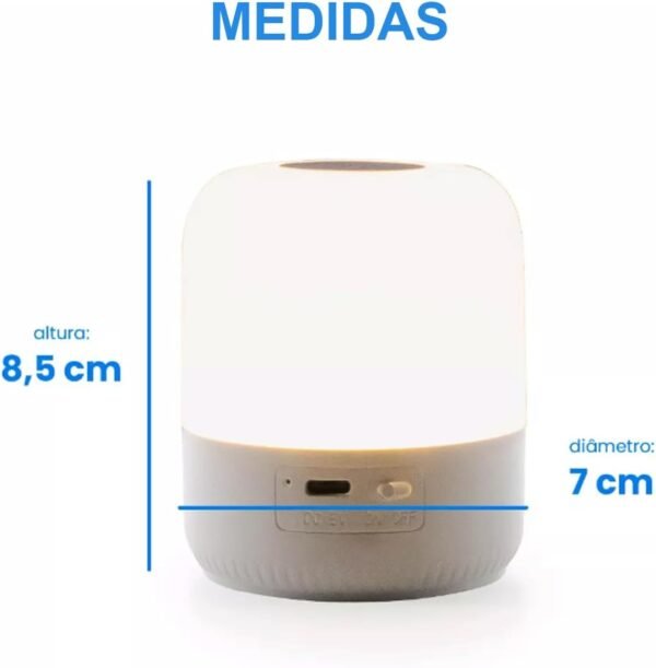 Luminária de Mesa Abajur de Cabeçeira com 3 Modos de Iluminação 360° LED Botão Touch Sem Fio Recarregável Para Criado Mudo, Estudos, Trabalho, Quarto, Escritório, Sala, Decoração e Leitura - Imagem 4
