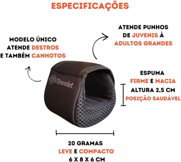 Apoio de Punho para Teclado e Mouse Ergonômico (Preto) - Imagem 3