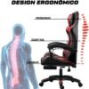 Cadeira Ergonômica Gamer com Iluminação RGB Suporte e Conforto para Escritório - Imagem 4