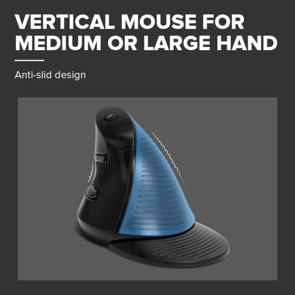 DeLUX Mouse Ergonômico Vertical com Fio, 6 Btões Programáveis, 4200DPI, Clique Silencioso, Descanso Removível para as Mãos, Reduz a Dor no Pulso e o Túnel do carpo (M618XU-Preto) - Imagem 5