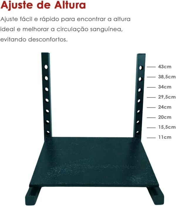 Apoio de Pé Ergonômico em Aço Preto com 8 Níveis de Regulagem – Conforto, Estabilidade e Postura Correta - Escritex - Imagem 4