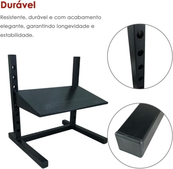 Apoio de Pé Ergonômico em Aço Preto com 8 Níveis de Regulagem – Conforto, Estabilidade e Postura Correta - Escritex - Imagem 6