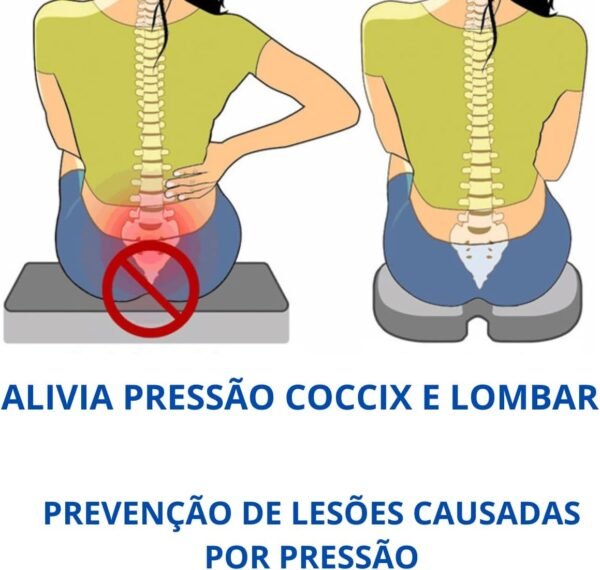 Almofada Ortopédica Cóccix Lombar Relaxante Coluna Proteção - Imagem 2