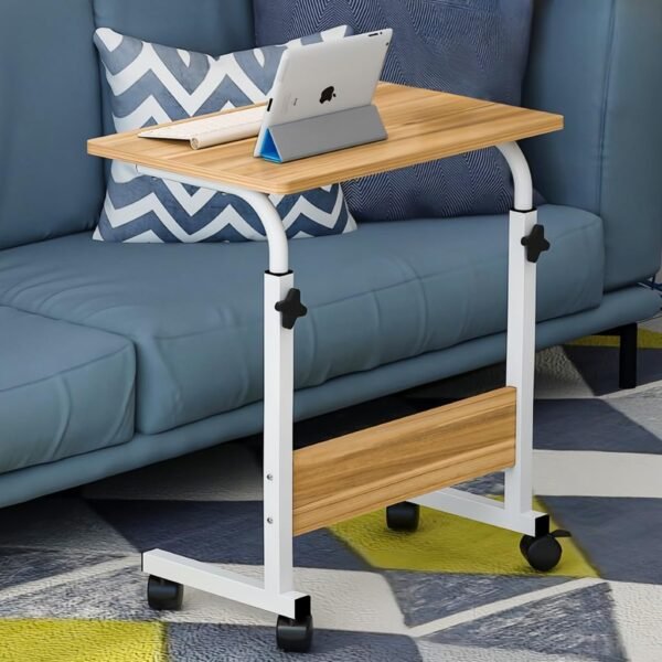 Mesa Mesinha Notebook Com Altura Regulavel e Rodinhas Tablet Cama Sofá Ajustavel(preto) - Imagem 7