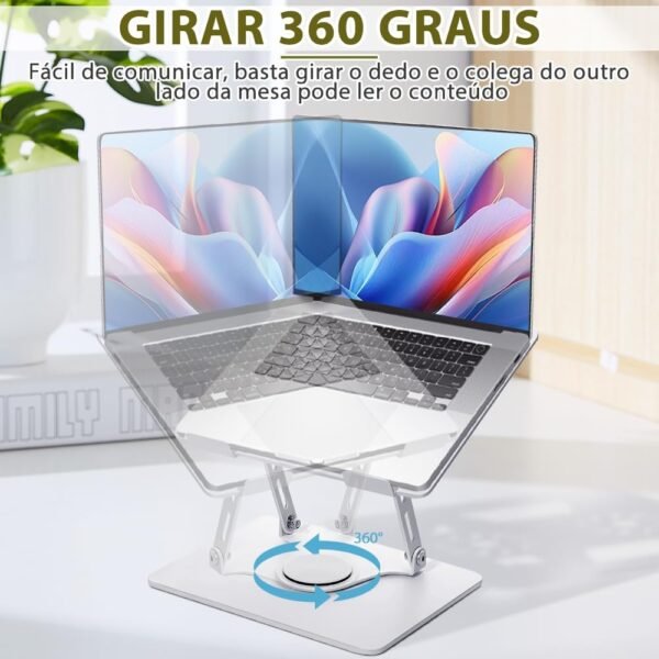 Suporte para Notebook e Tablet de Mesa Com Rotação - Base e Apoio para Notebook - Imagem 4