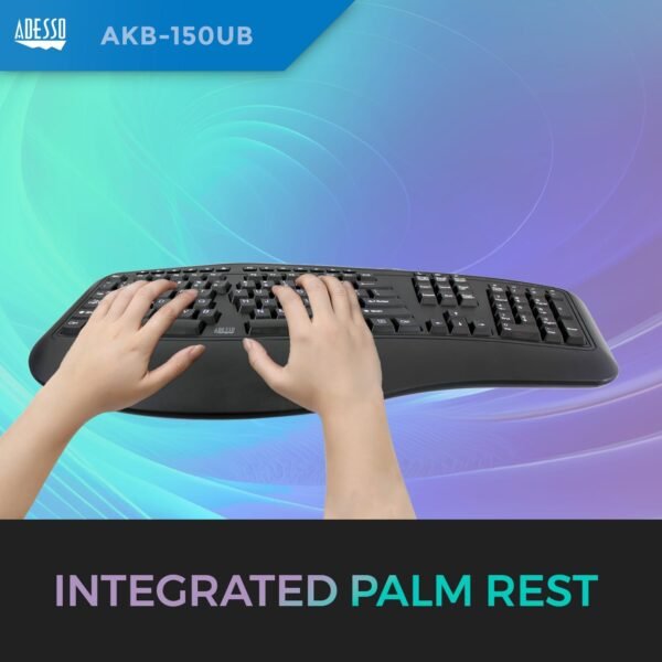 Adesso AKB-150UB Este teclado oferece aos usuários dois dispositivos avançados de entrada com design ergonômico e - Imagem 9