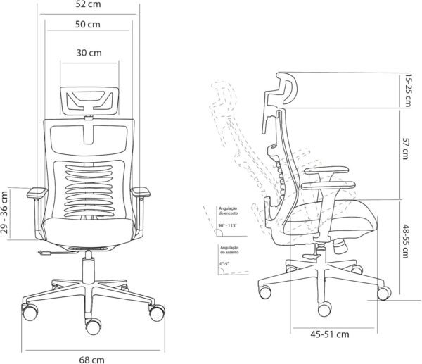 Cadeira de Escritório Ergonômica Preto Elements Vertta Special - Imagem 2