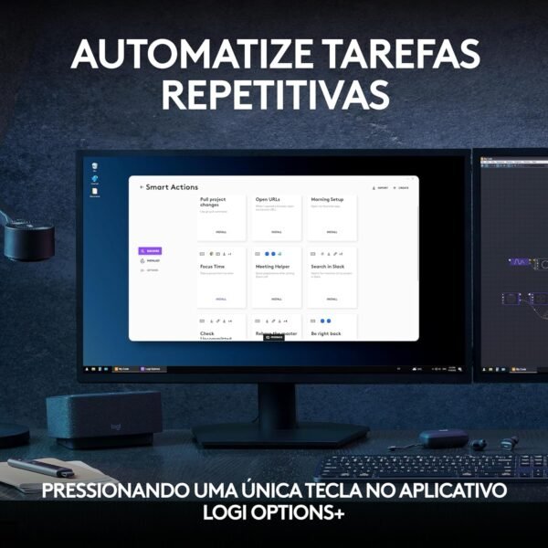 Teclado sem fio Logitech MX Keys S com Clique Silencioso, Teclas Programáveis, Iluminação Inteligente, Conexão Bluetooth ou Receptor USB Logi Bolt e Bateria Recarregável - Cinza Claro - Imagem 3