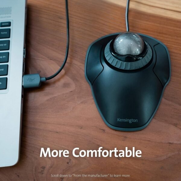 Kensington Mouse Trackball Orbit com anel de rolagem (K75327WW), preto-cinza - Imagem 2