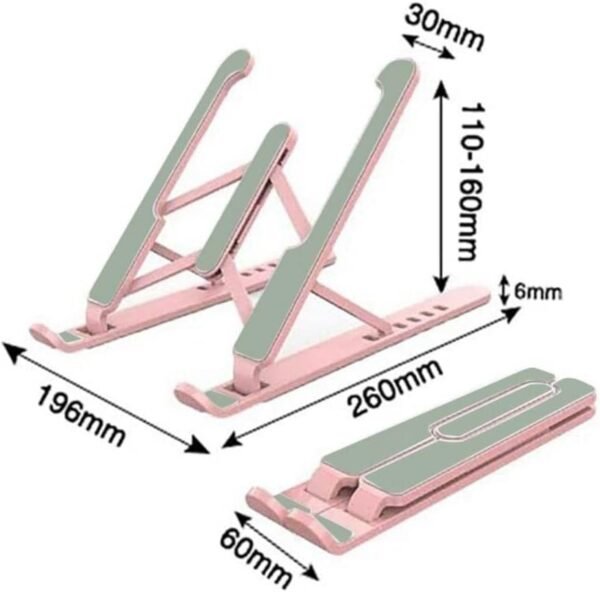 Base Suporte Portátil Dobrável Para Notebook Regulável Preto Articulado ROSA - Imagem 3
