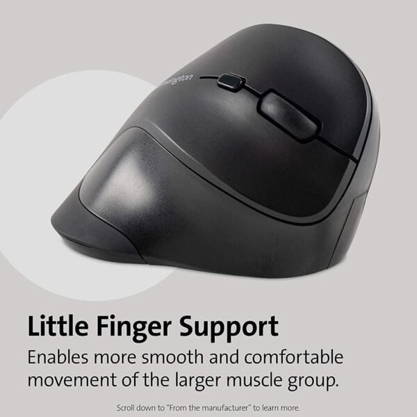 Kensington Mouse ergonômico vertical sem fio (K75575WW), cinza/preto - Imagem 3