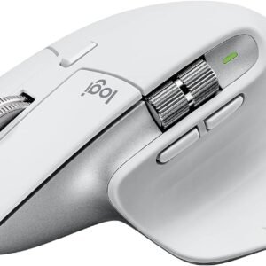 Mouse sem fio Logitech MX Master 3S com Sensor Darkfield para Uso em Qualquer Superfície, Design Ergonômico, Clique Silencioso, Conexão USB ou Bluetooth - Cinza Claro