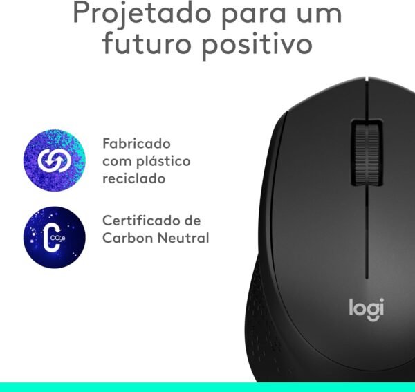 Mouse sem fio Logitech M280 com Conexão USB e Pilha Inclusa - Preto - Imagem 8