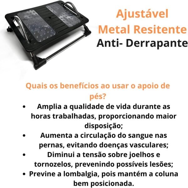 Apoio Descanso Base Suporte Ergonômico Para Os Pés Nr17 - Imagem 6